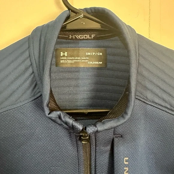 Under Armour Small Blue Storm Dakota Full Zip Ribbed Sleeve Golf Jacket - Picture 6 of 9